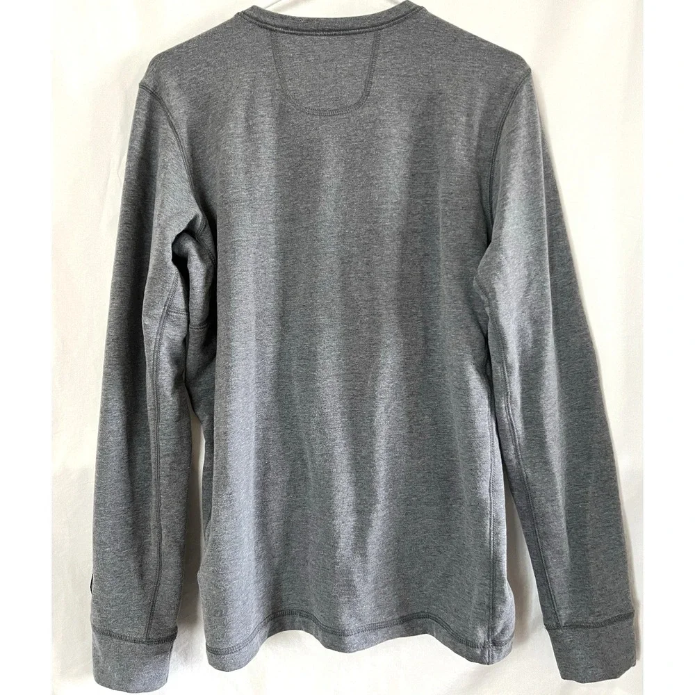 The North Face Shirt Mens Medium Gray Henley Long Sleeve‎ Pullover Outdoors